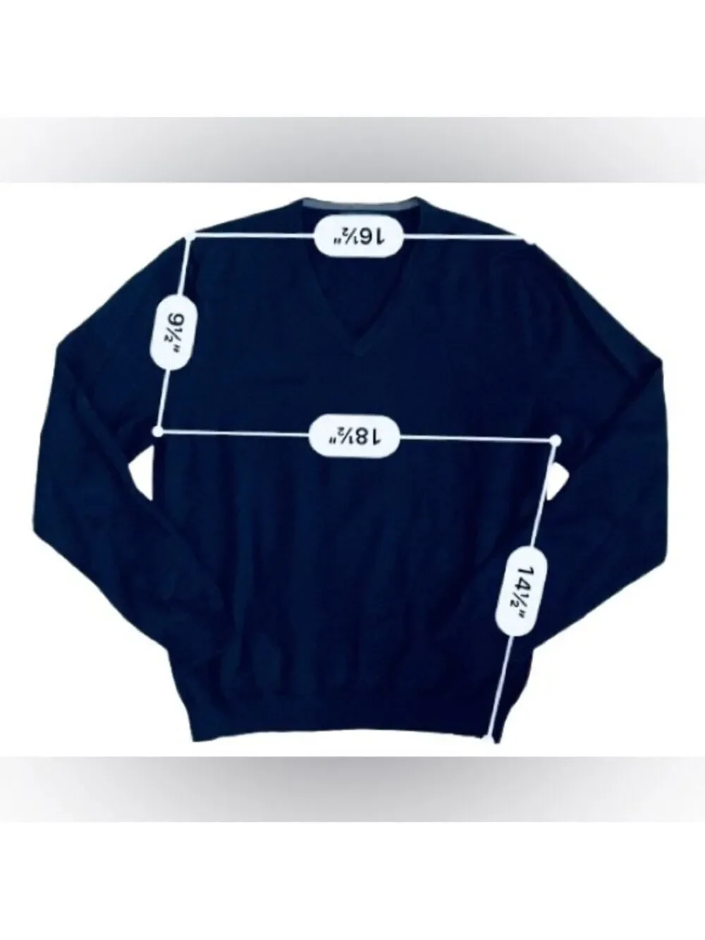 Brooks Brother Ultimate Merino Wool V-Neck Sweater in Navy. Size M